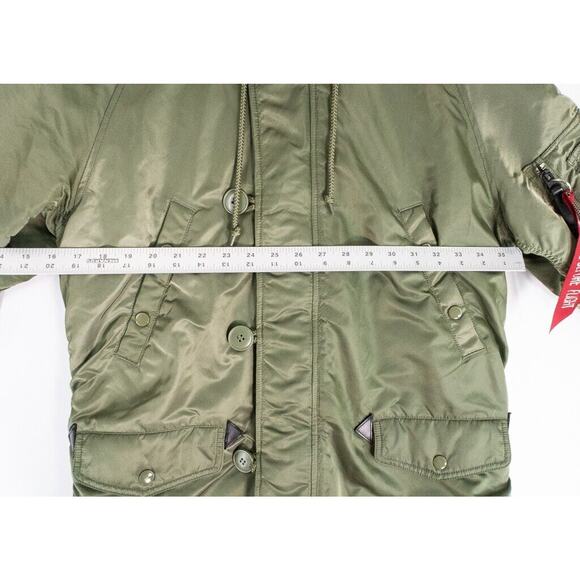 Alpha Industries Parka Jacket Men’s Size Small Green - Picture 11 of 14